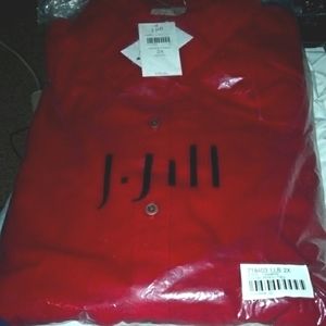 2x J.Jill women's button down RED
